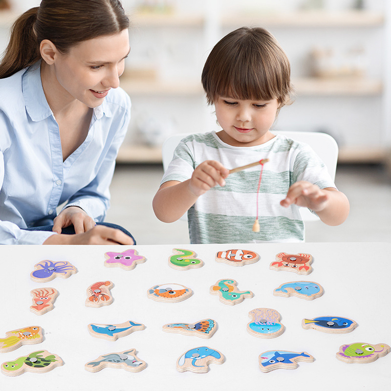 Drewniane magnetyczne zabawki  – Fishing Equipment Kids recenzja i cena