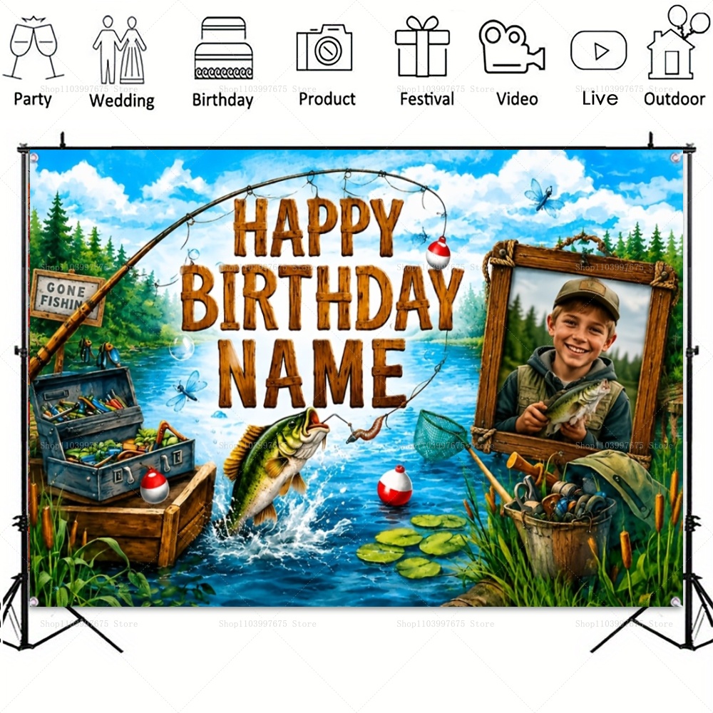 Personalizowane tło fotografic – Fishing Equipment Kids recenzja i cena